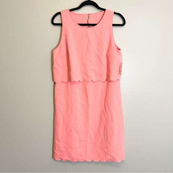 NWT Coral Loft Scalloped Split Back Sleeveless Dress Size 10 - Picture 2 of 13